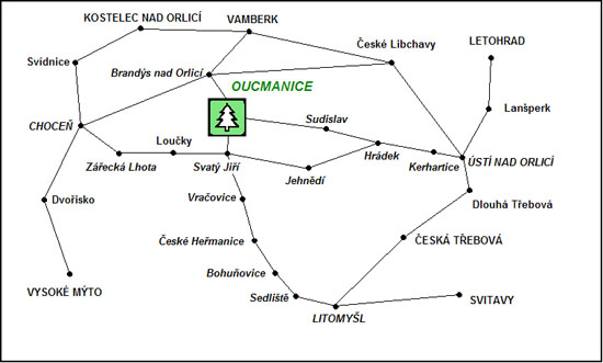 Mapa Oucmanic
